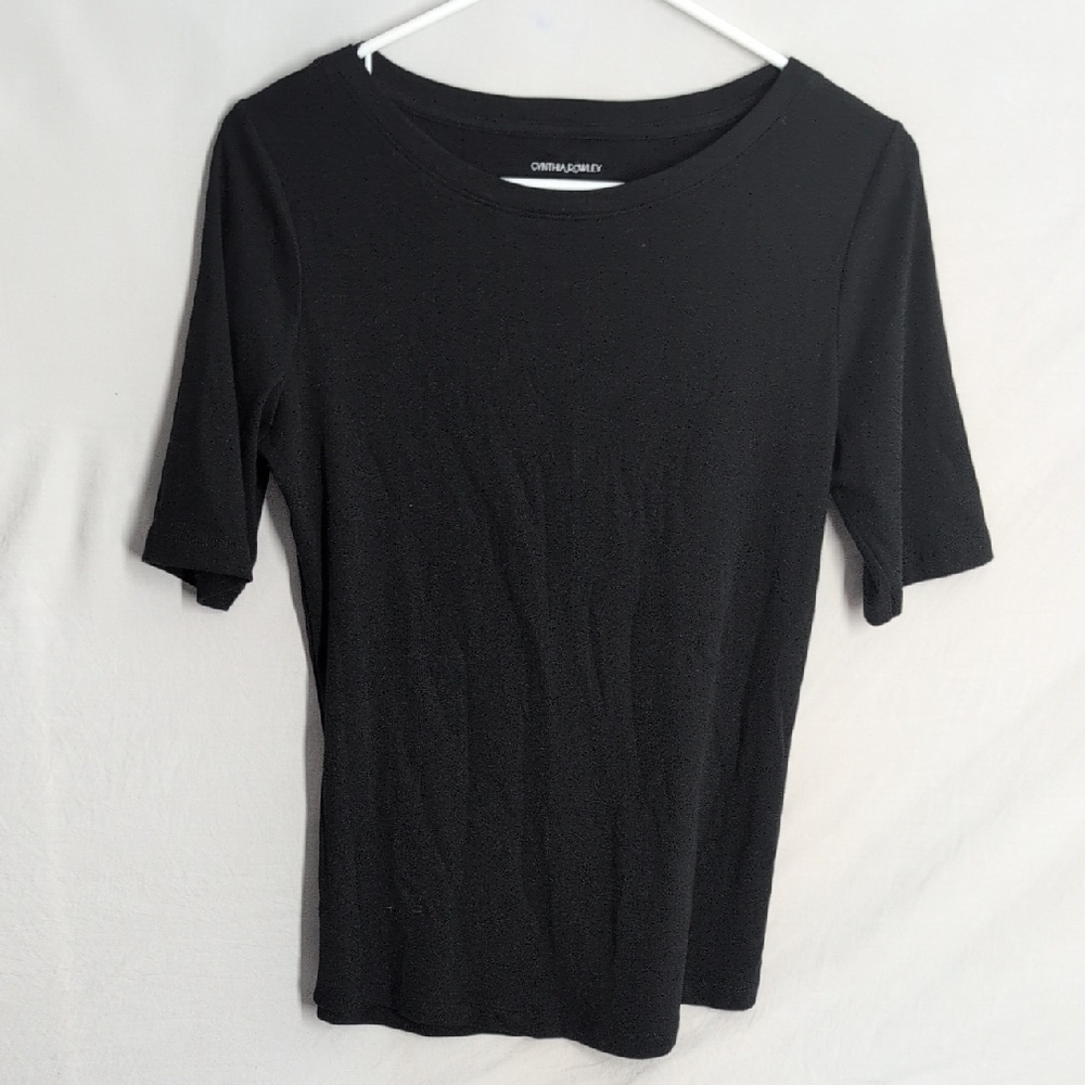 Cynthia Rowley Black Short Sleeve Tee